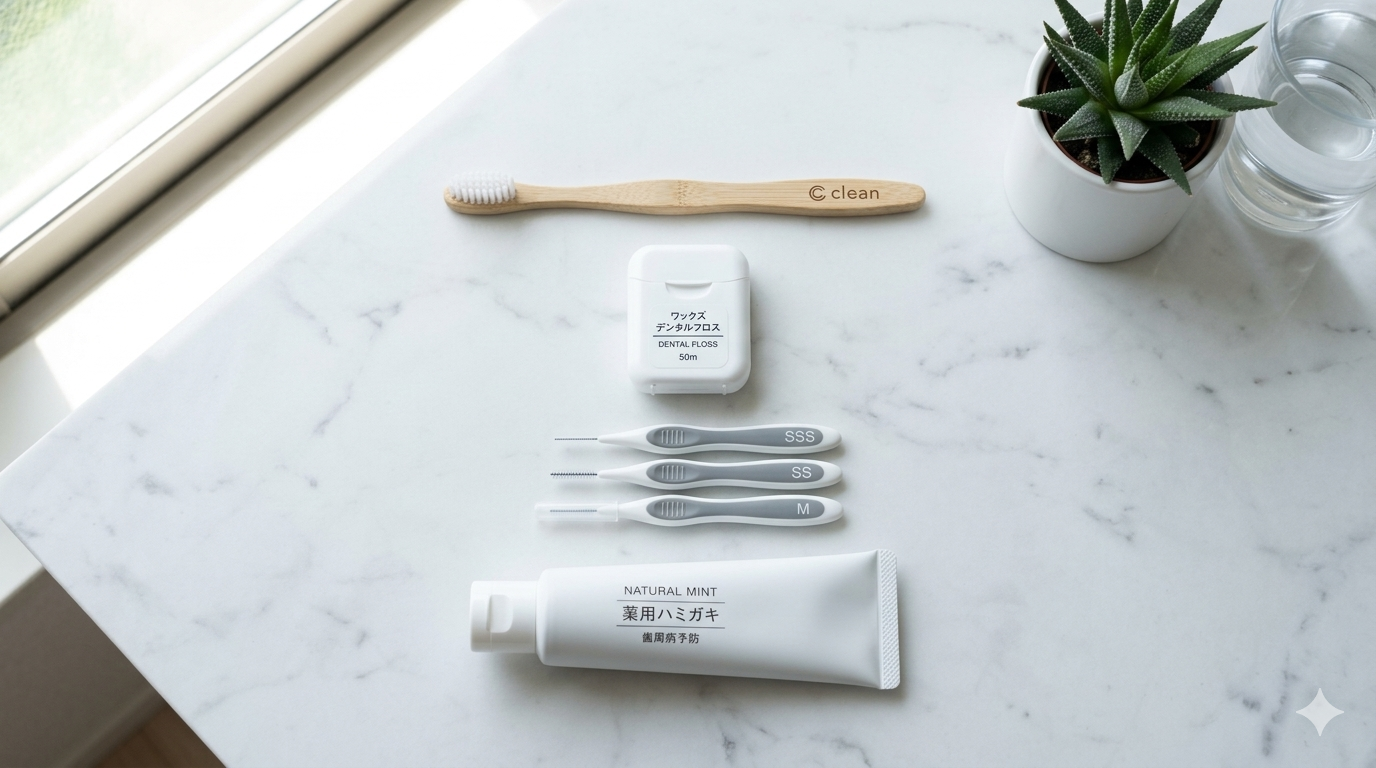 歯ブラシ・フロス・歯間ブラシなどのオーラルケアグッズ